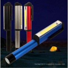 250 Lumens Torch Work Light Clip de poche magnétique Camping COB Pen Light